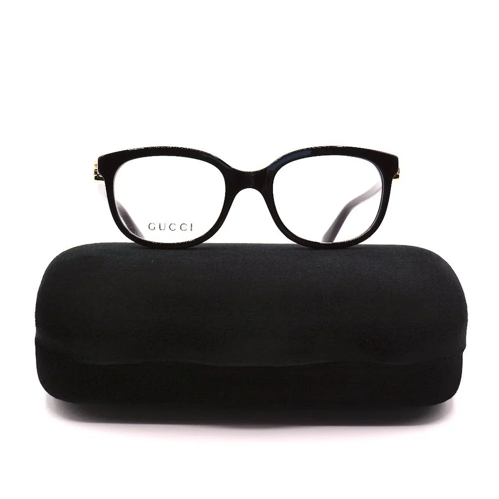 NEW GUCCI GG1075O 001 BLACK AUTHENTIC EYEGLASSES FRAME RX 48-19 - Picture 3 of 12